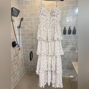 Floral Ruffle tiered maxi dress